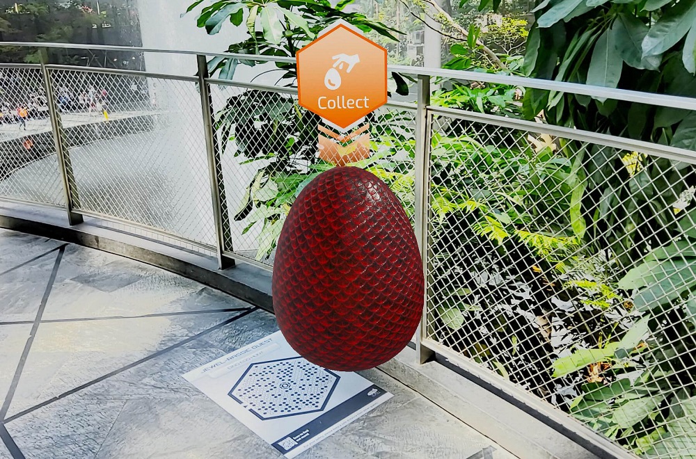 Dino Egg in AR at several locations inside Jewel Changi Airport